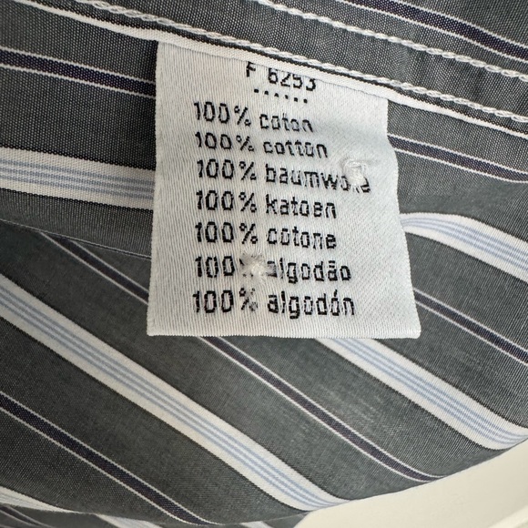 LACOSTE grey lined collared long sleeve button up dress shirt (EU 40) - Picture 4 of 6